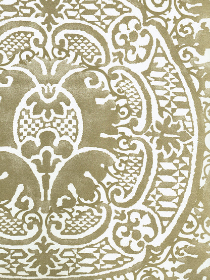 Veneto Gold Metallic on Off White wallpaper by Quadrille
