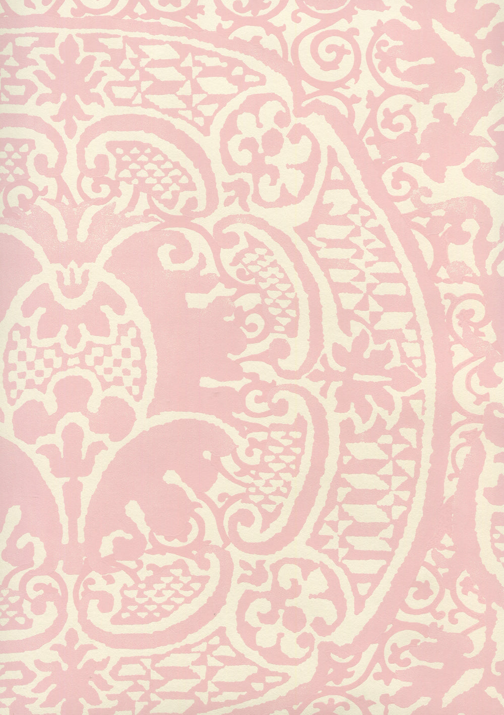 Veneto Soft Pink on Off White wallpaper by Quadrille