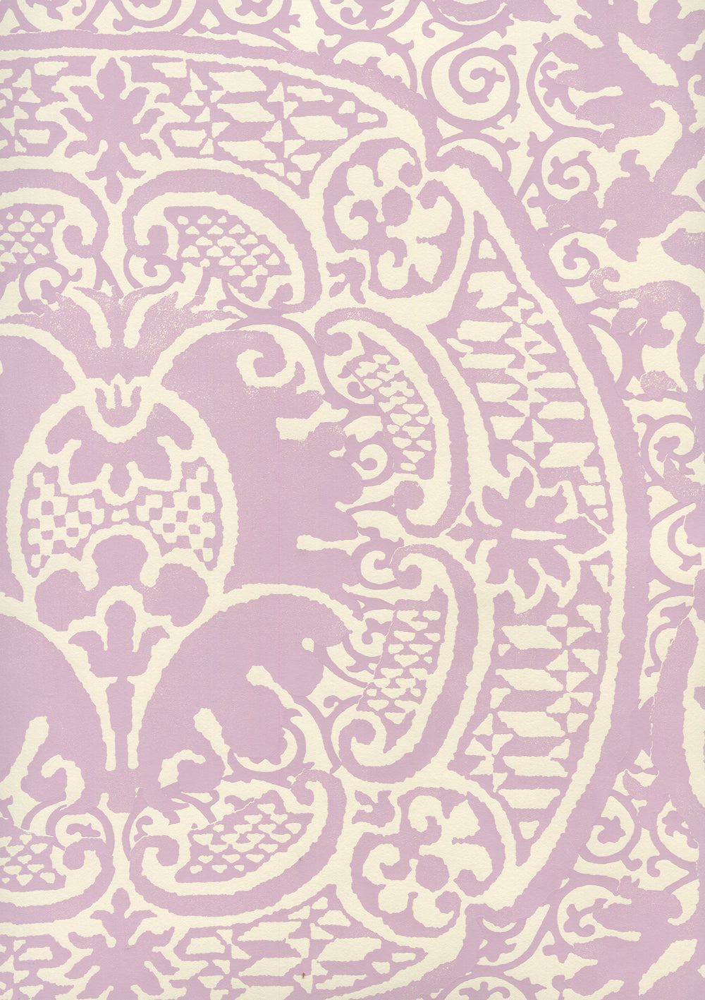 Veneto Soft Lavender on Off White wallpaper by Quadrille