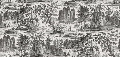 Verdant Toile Black mural by Rebel Walls