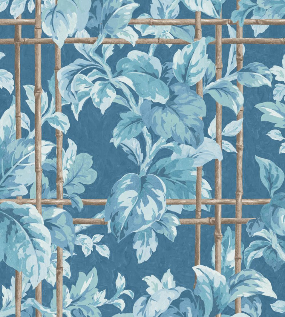 Verdant Trellis Wallpaper by Woodchip & Magnolia Denim Blue