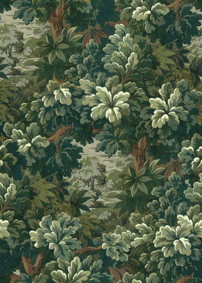 Verdure 16th fabric by Coordonné in Green, flat pattern view