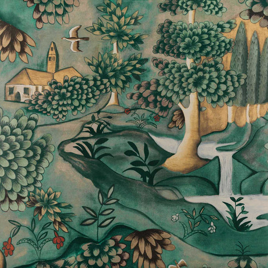 Verdure Tapestry Green mural by Zoffany