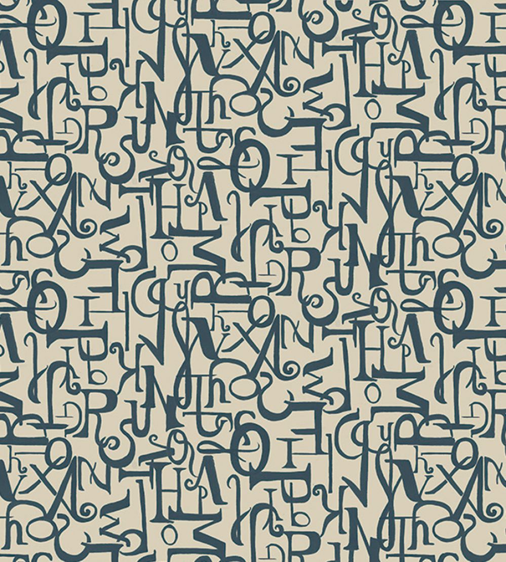 Verso Wallpaper by Tres Tintas Azul oscuro