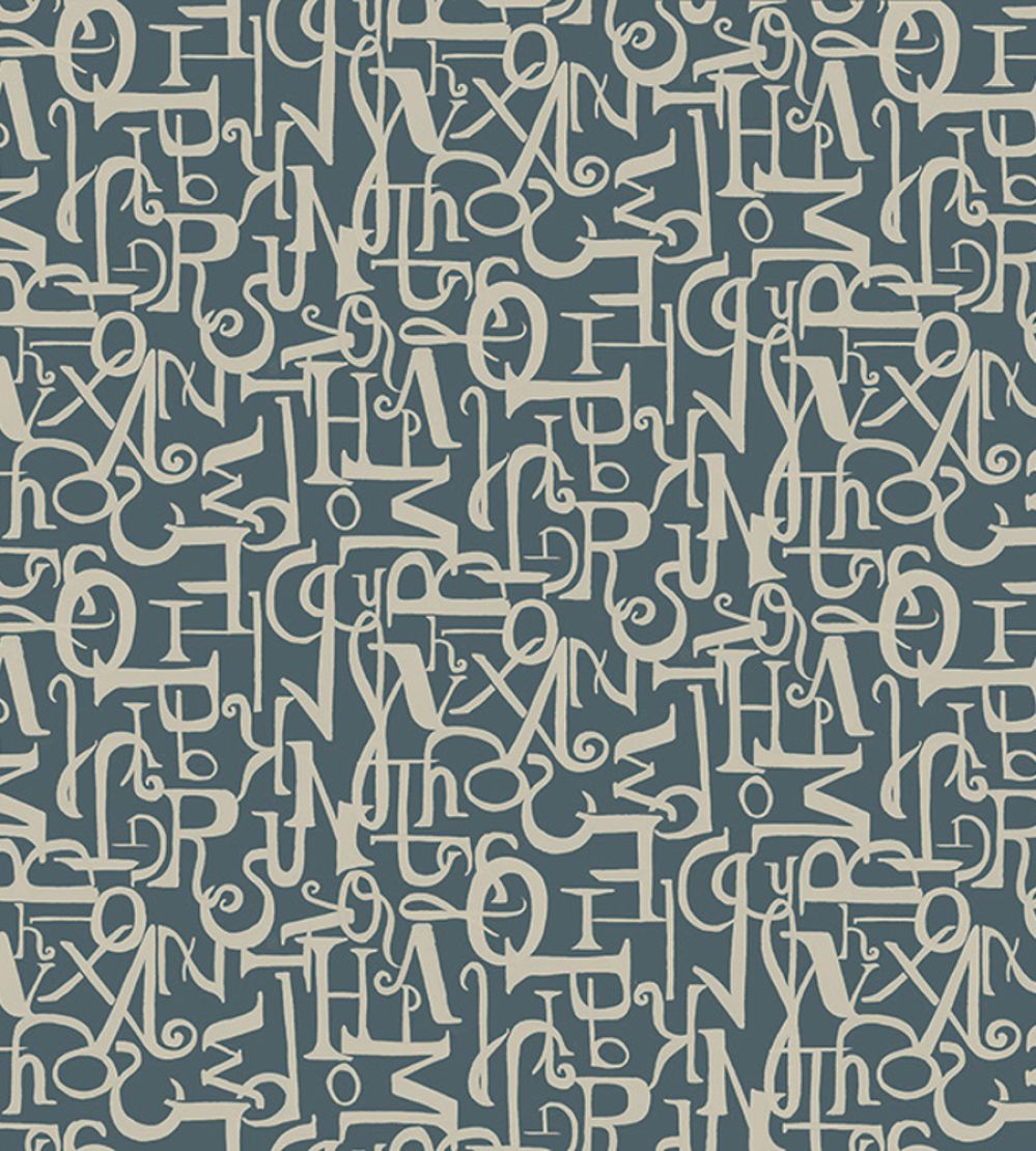 Verso Wallpaper by Tres Tintas Azul oscuro