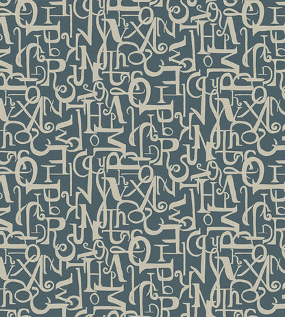 Verso Wallpaper by Tres Tintas Azul oscuro