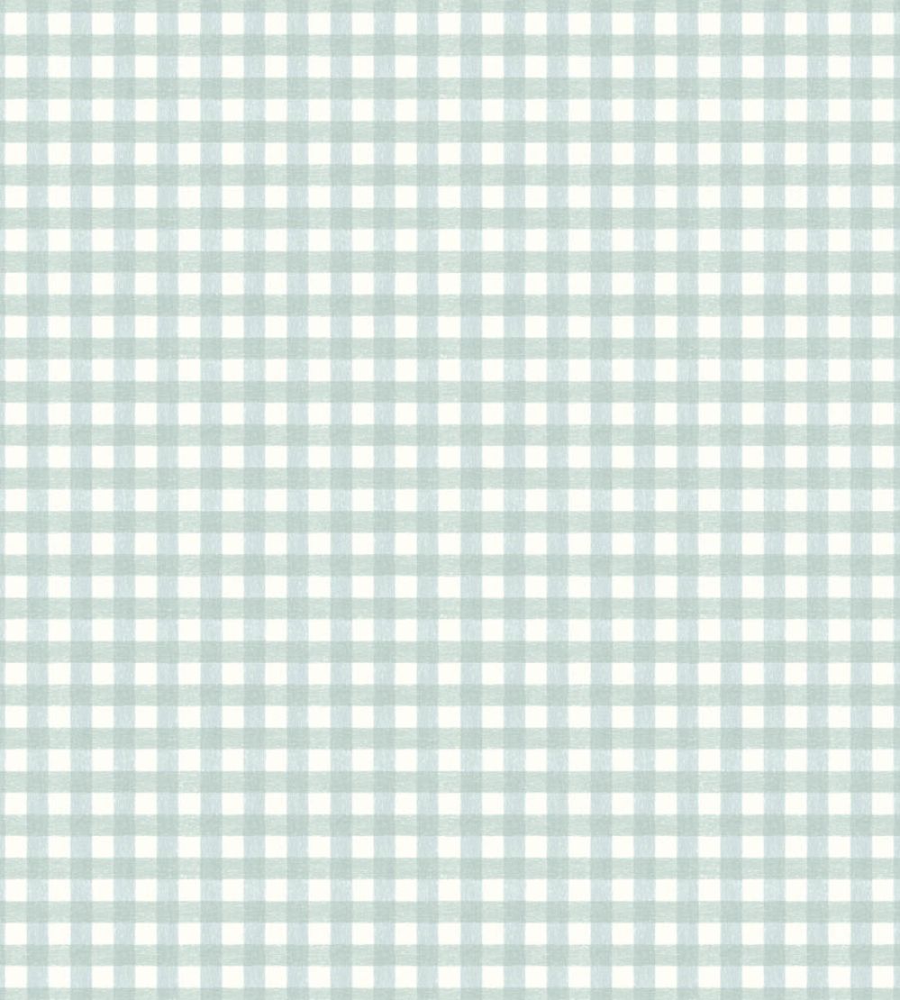 Vichy Check Wallpaper by Woodchip & Magnolia Duck Egg