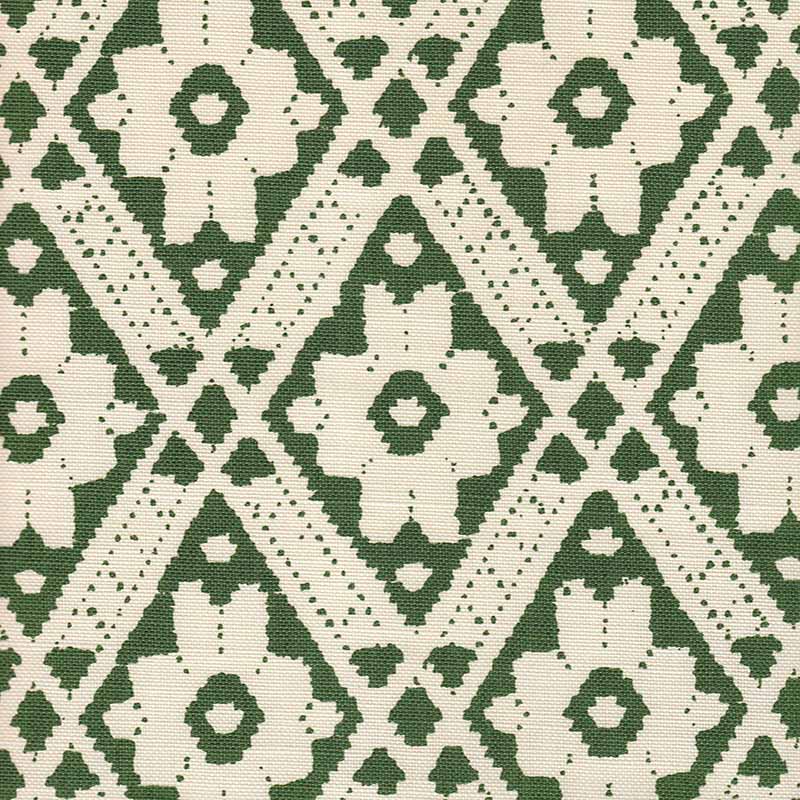 Viennese Forest Green fabric by Quadrille