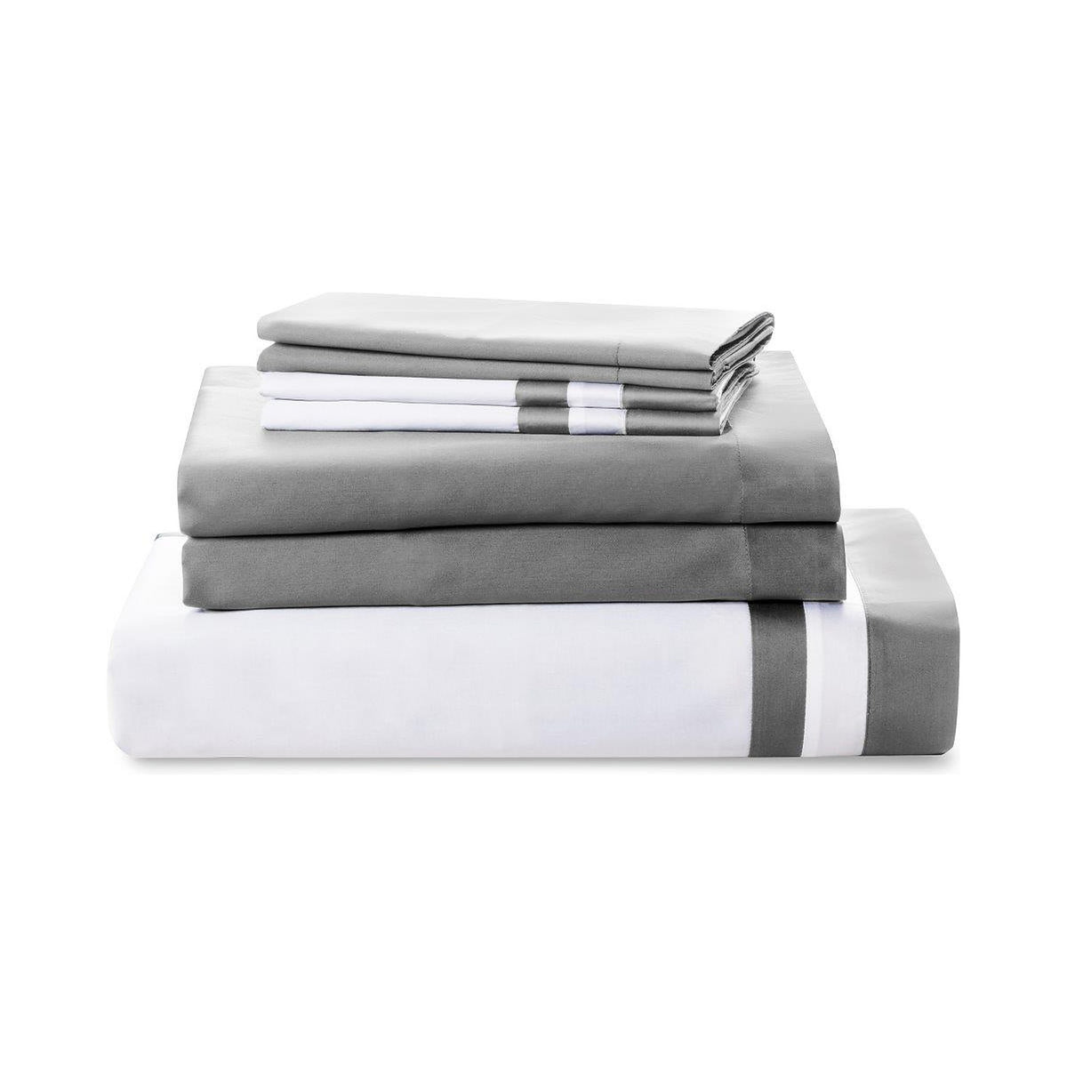Vilanova Sateen Fitted Sheet by Downright, product shot on white