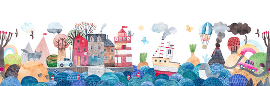 Village by the Sea Multi mural by Rebel Walls