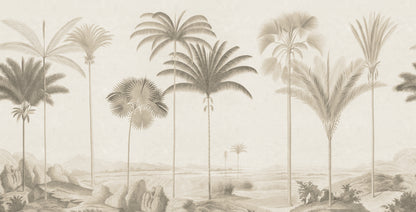 Vintage Palms Beige mural by Rebel Walls