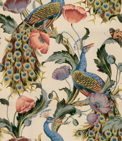 Vintage Peacock Beige mural by Rebel Walls