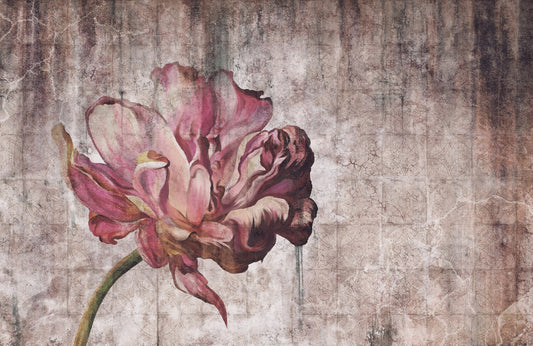 Vintage Tulip Pink mural by Rebel Walls