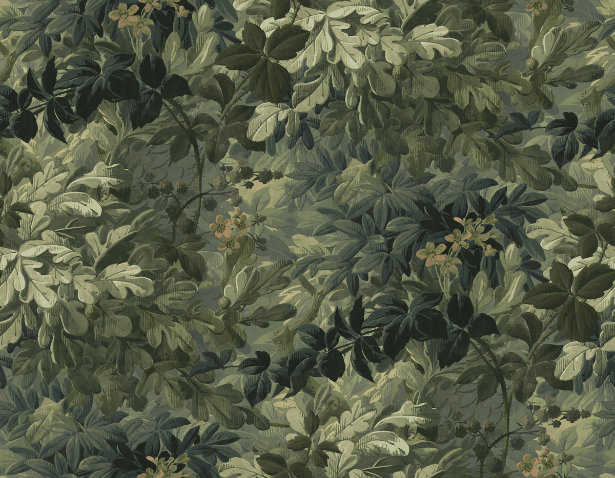 Vinum Raspeys Green mural by Rebel Walls