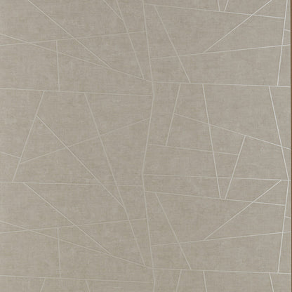 Vinyl Abstract Geometric Wallpaper by Phillip Jeffries in Greige Graphic (PJ 6491)