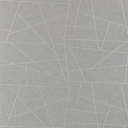 Vinyl Abstract Geometric Wallpaper by Phillip Jeffries in Grey Framed (PJ 6490)