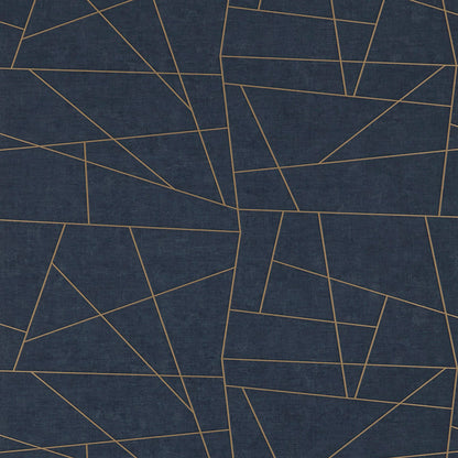 Vinyl Abstract Geometric Wallpaper by Phillip Jeffries in Navy Fragment (PJ 6495)