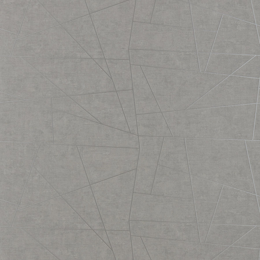 Vinyl Abstract Geometric Wallpaper by Phillip Jeffries in Silver Shape (PJ 6492)