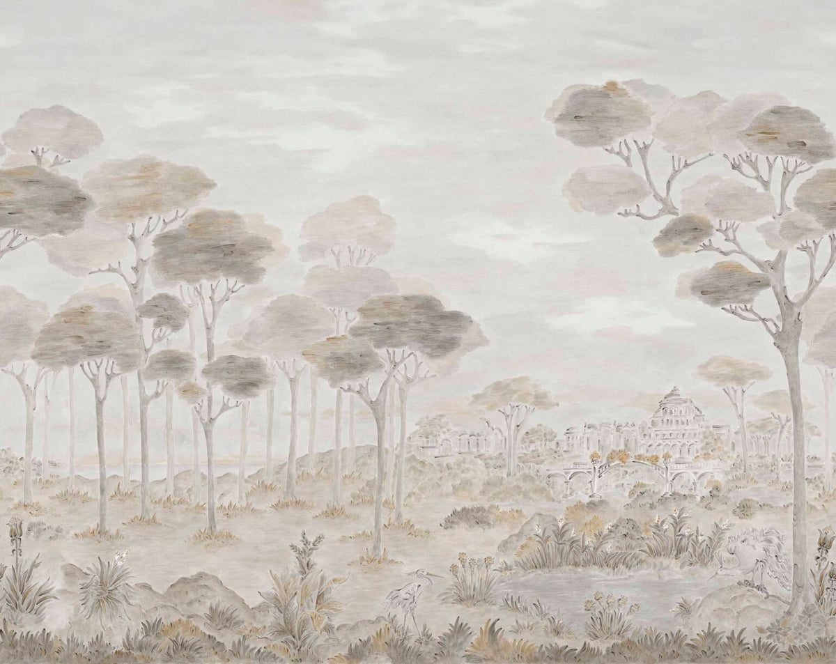 Vista Hermosa mural by Coordonné in Papiro, flat pattern view