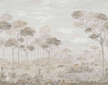 Vista Hermosa mural by Coordonné in Papiro, flat pattern view