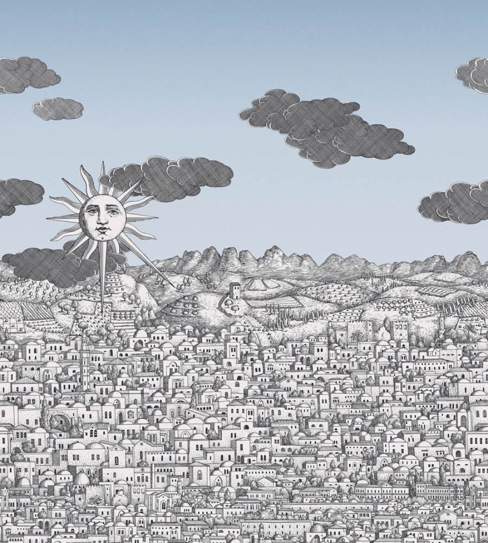 Vista Mediterranea Mural by Cole & Son Blue Ombre Sky