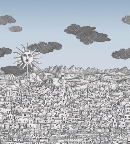Vista Mediterranea Mural by Cole & Son Blue Ombre Sky