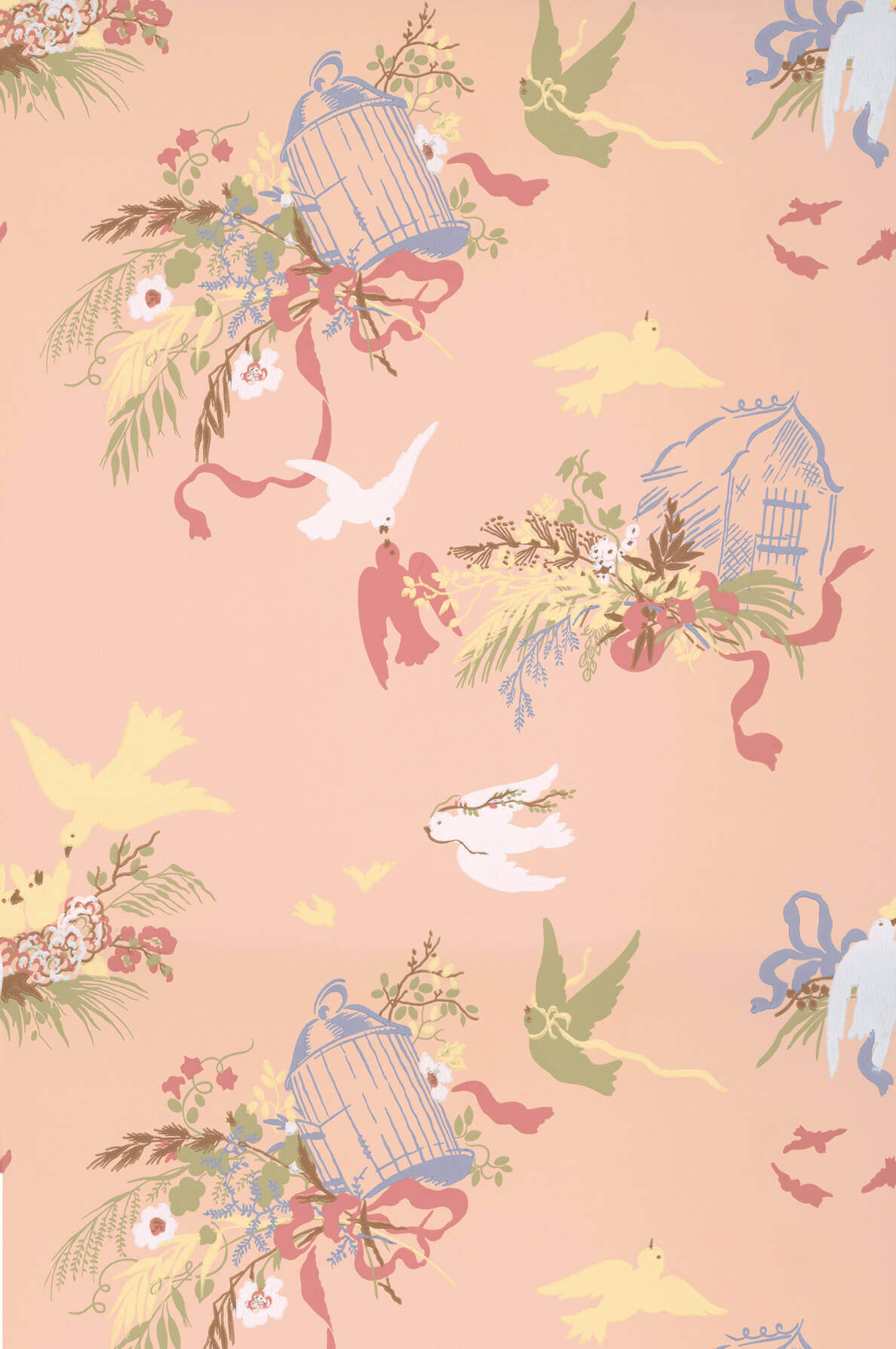 Volières wallpaper by Little Greene in Confetti