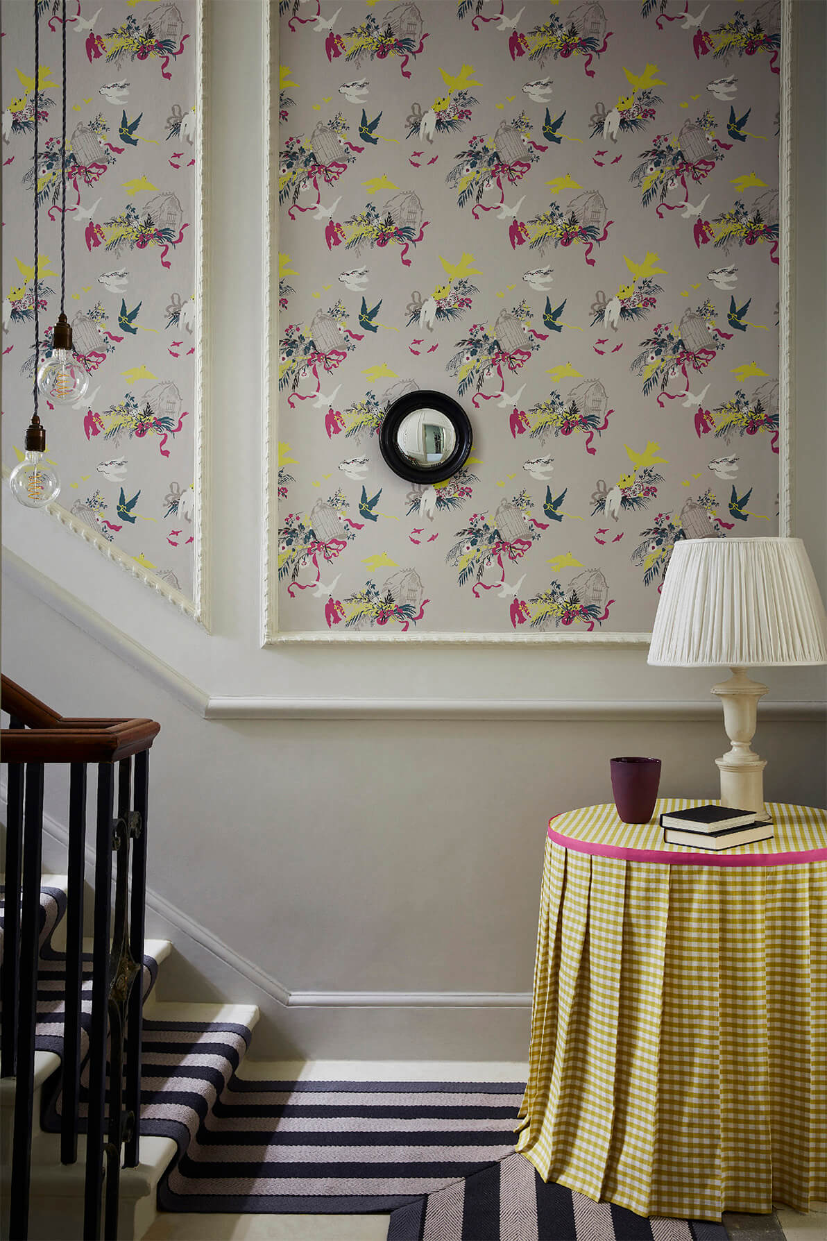 Volières wallpaper by Little Greene in French Grey