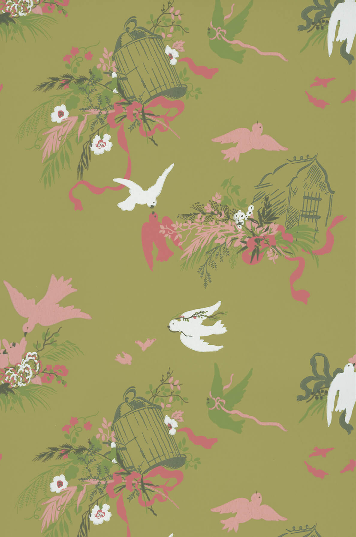 Volières wallpaper by Little Greene in Garden