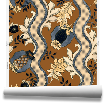 Voltaire Wallpaper by James Malone in Biscuit
