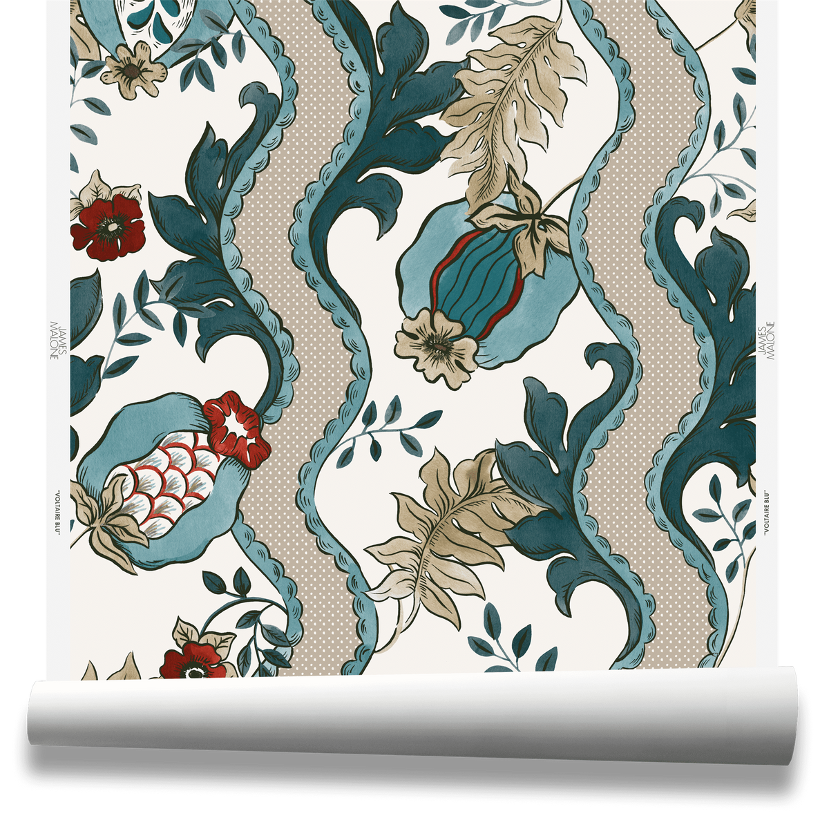 Voltaire Wallpaper by James Malone in Blu
