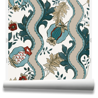 Voltaire Wallpaper by James Malone in Blu