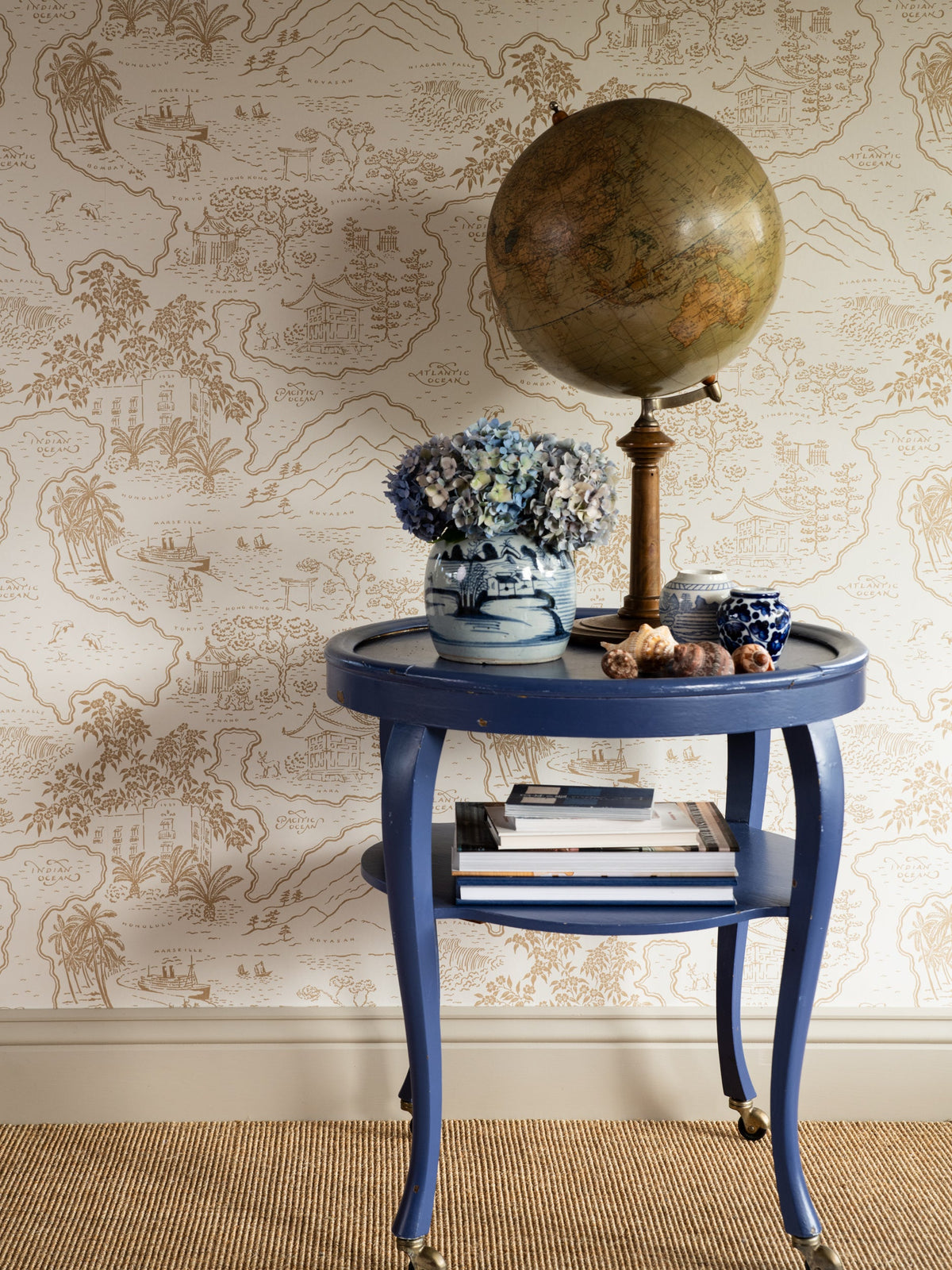 Voyage 1929 Wallpaper by Langelid Von Bromssen in Cinnamon, room view