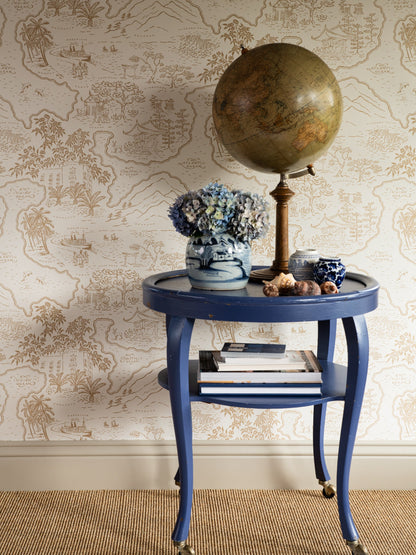 Voyage 1929 Wallpaper by Langelid Von Bromssen in Cinnamon, room view