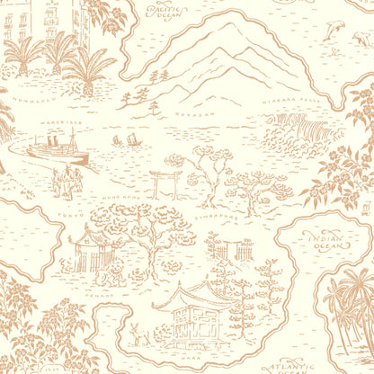Voyage 1929 Wallpaper by Langelid Von Bromssen in Cinnamon