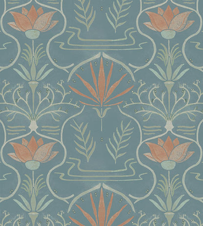 Voysey Wallpaper by Tres Tintas Light blue