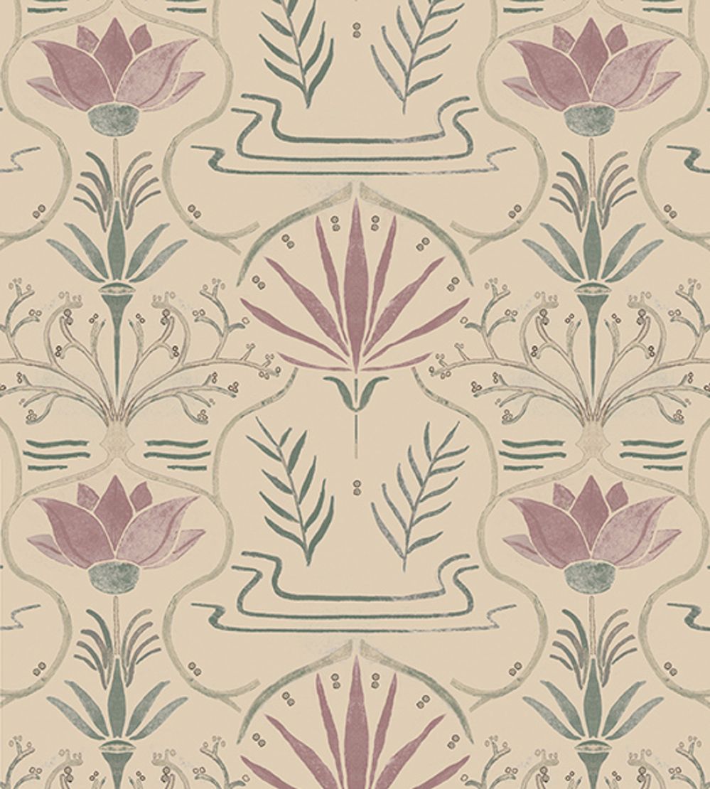 Voysey Wallpaper by Tres Tintas Pink