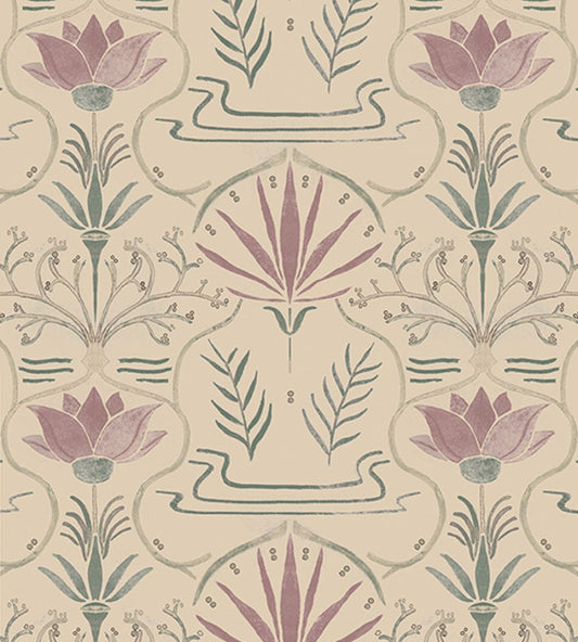 Voysey Wallpaper by Tres Tintas Pink