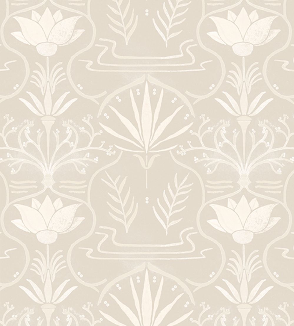 Voysey Wallpaper by Tres Tintas Beige