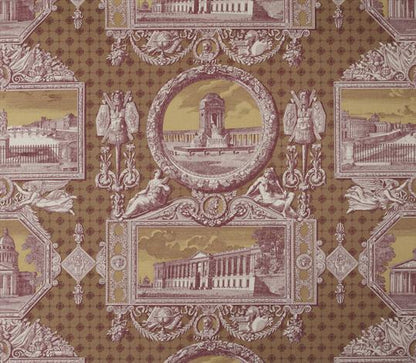 Les Vues de Paris Fabric by Marvic Textiles in Maroon