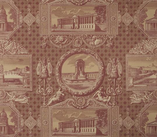 Les Vues de Paris Fabric by Marvic Textiles in Russet