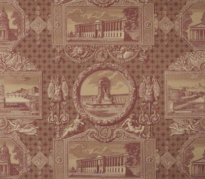 Les Vues de Paris Fabric by Marvic Textiles in Russet