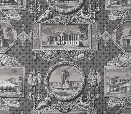 Les Vues de Paris Fabric by Marvic Textiles in Charcoal