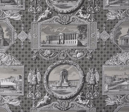 Les Vues de Paris Fabric by Marvic Textiles in Charcoal
