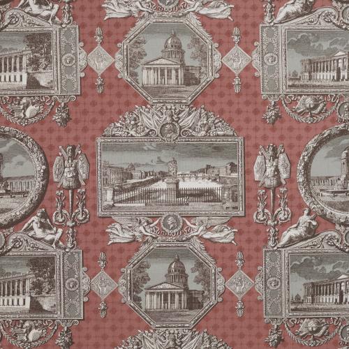 Les Vues de Paris Fabric by Marvic Textiles in Mulberry