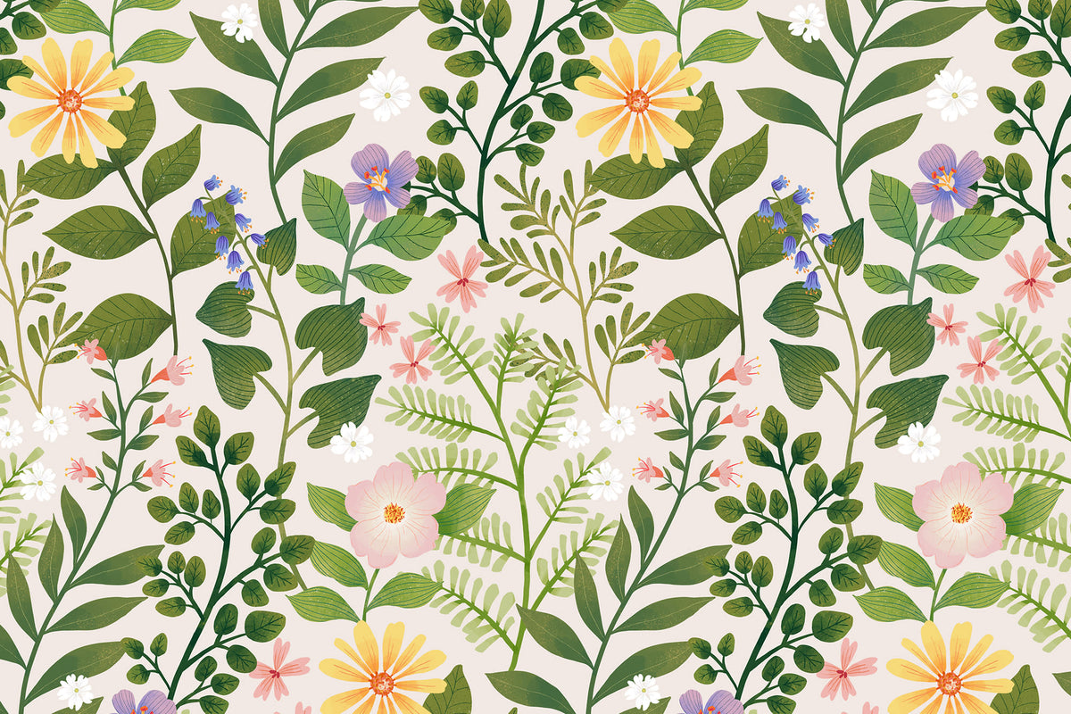 Wallflower Green wallpaper by Hovia