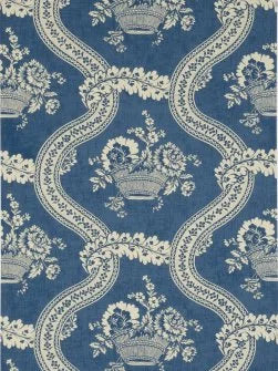 Wallpaper les Paniers Fleuris by Pierre Frey in Bleu Ancien (FP160001)