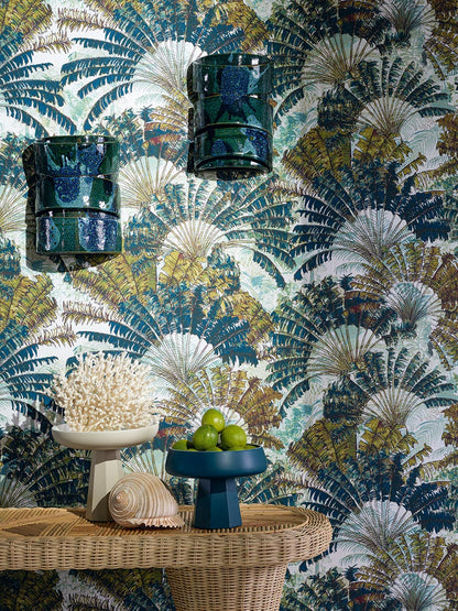 Wallpaper les Paniers Fleuris by Pierre Frey shown in a room setting (view 1)