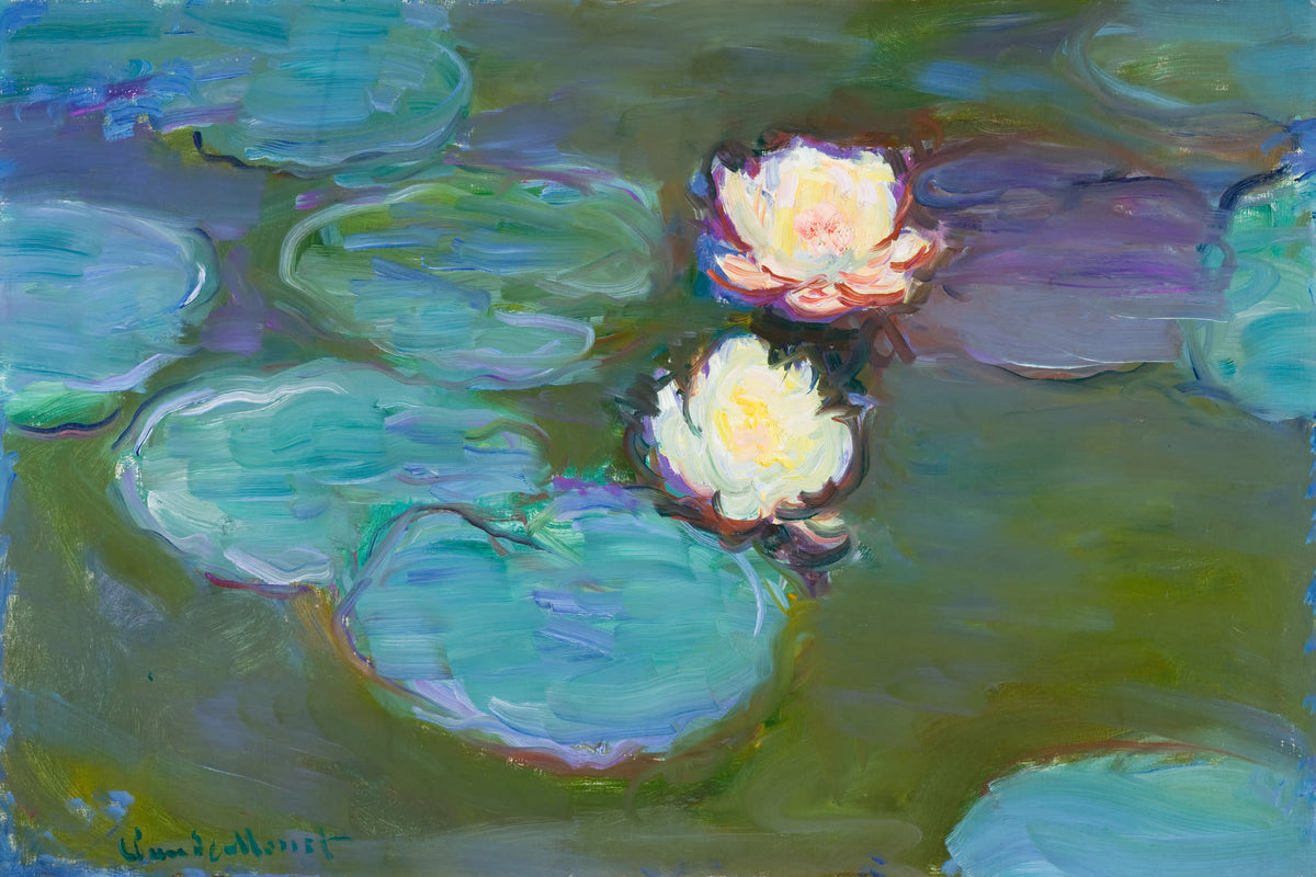 Water Lilies Blue mural by Hovia
