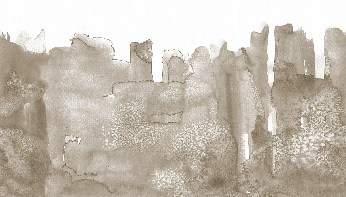 Watercolor City Beige mural by Rebel Walls